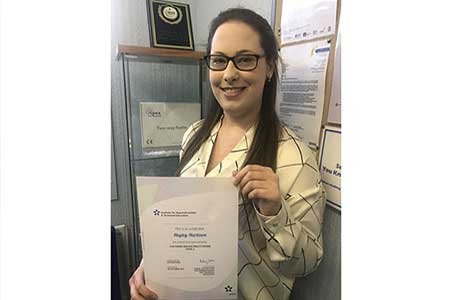 Hayley passing her apprenticeship